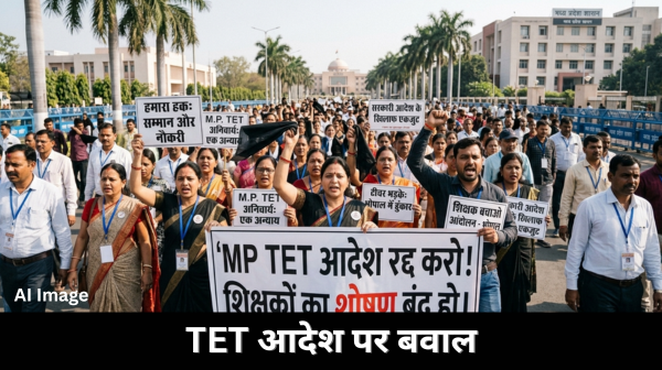 MP TET Mandatory Order पर भड़के शिक्षक, भोपाल में प्रदर्शन, प्रदेशभर में आंदोलन की चेता